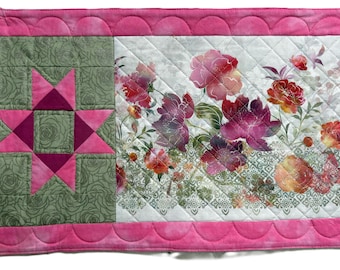 Pink Floral Quilted Placemat