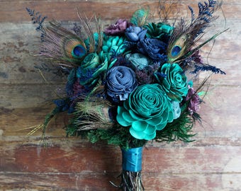 Peacock Bouquet Etsy