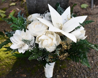 Lily Wood Wedding Sola Flower Bouquet "Lily L'Amour"