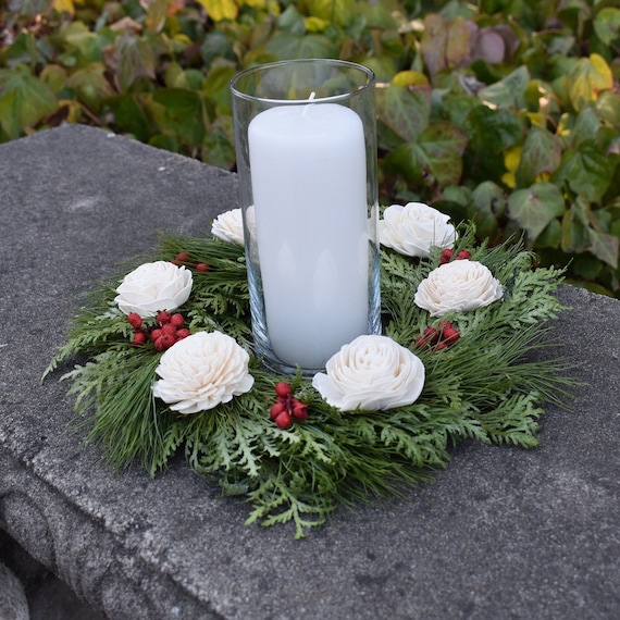 Candle shop greenery rings