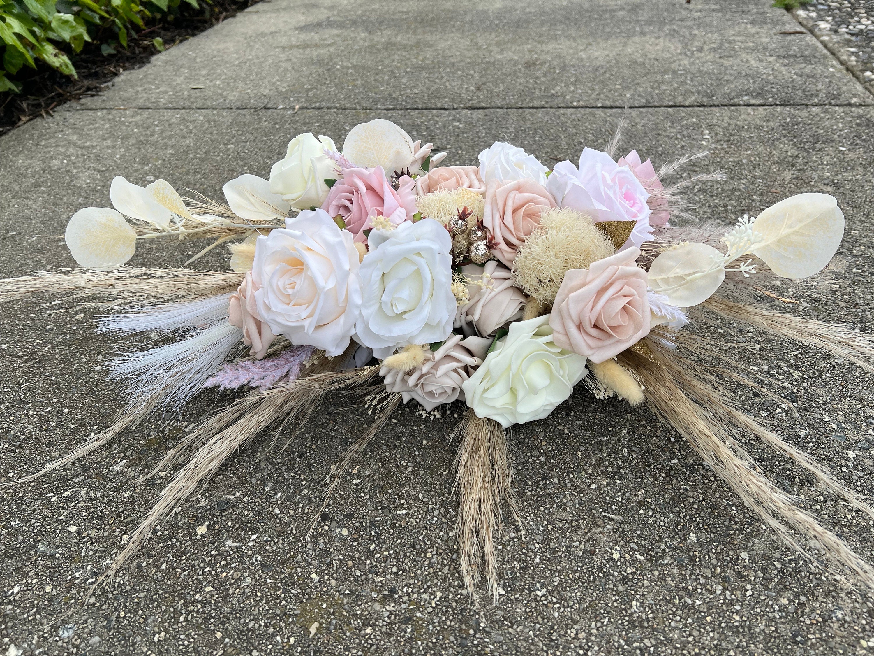 Nude and Blush Artificial Flower Wedding Bouquet, "Bohemian Dream" - Thumbnail 5