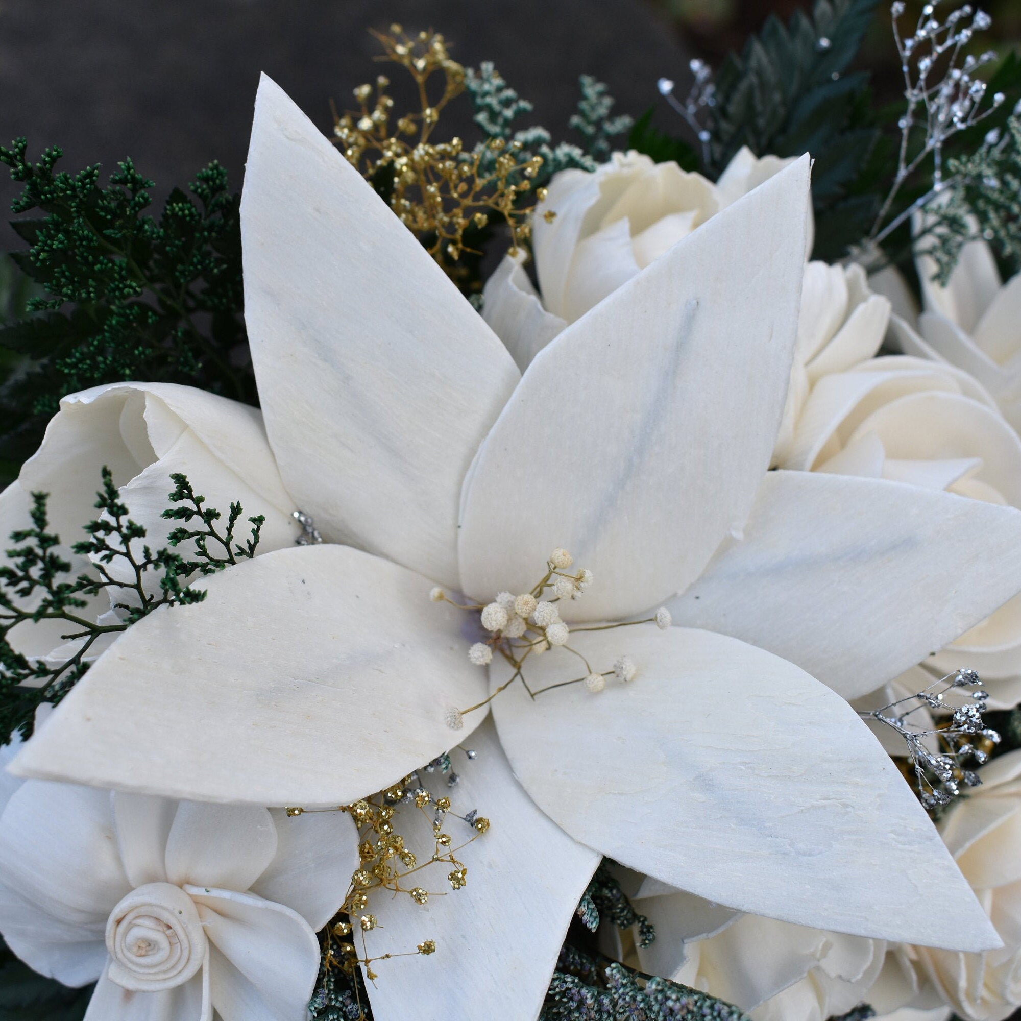 Lily Wood Wedding Sola Flower Bouquet "Lily L'Amour" - Thumbnail 6