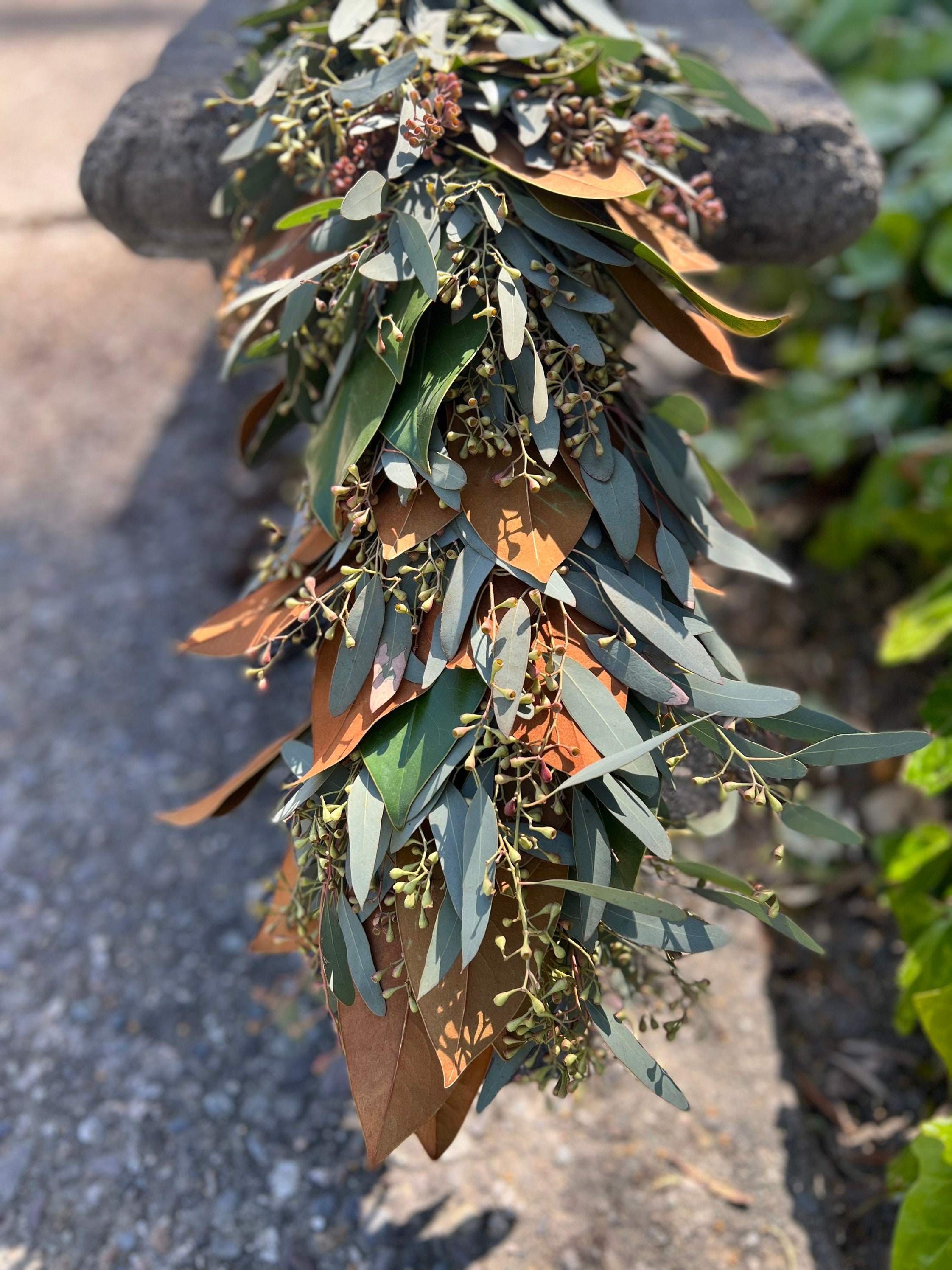 Fresh Handmade Seeded Eucalyptus and Magnolia Wedding Greenery Garland