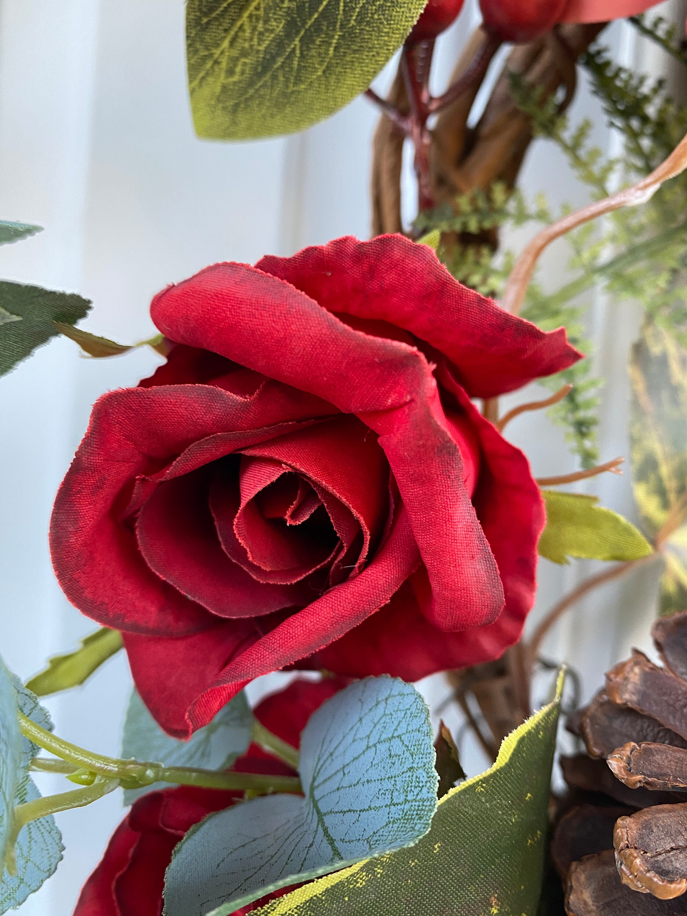 Artificial Fall Peony and Rose Wreath - Thumbnail 6