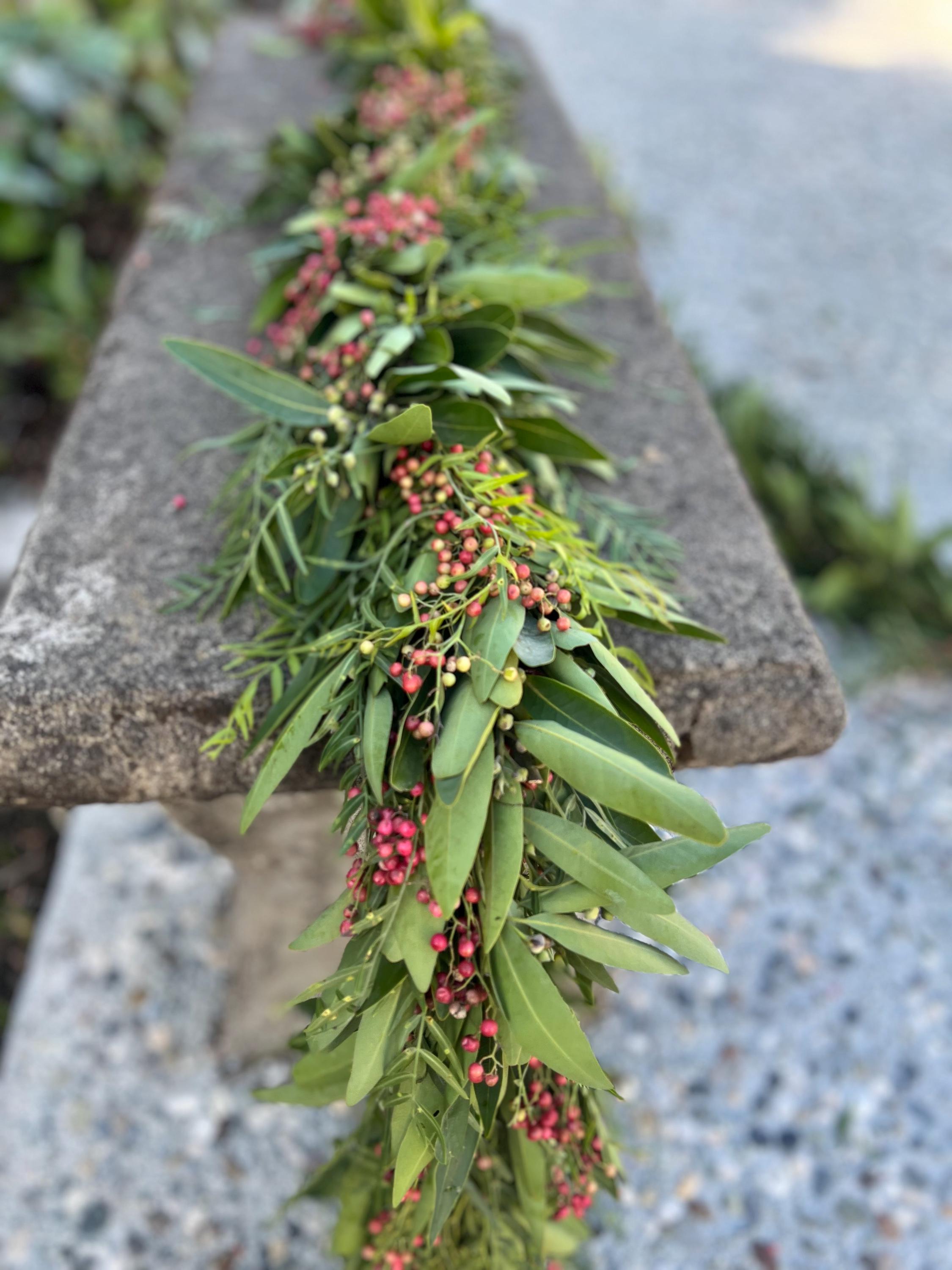 Fresh Bay Leaf and Seeded Eucalyptus Garland, Handmade Wedding Garland