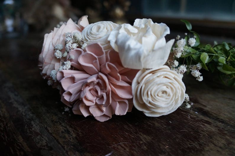 Fairy Queen Sola Flower Hair CrownHair Wreath Hair CircletFully CustomizableWood Flower Hair Accessory