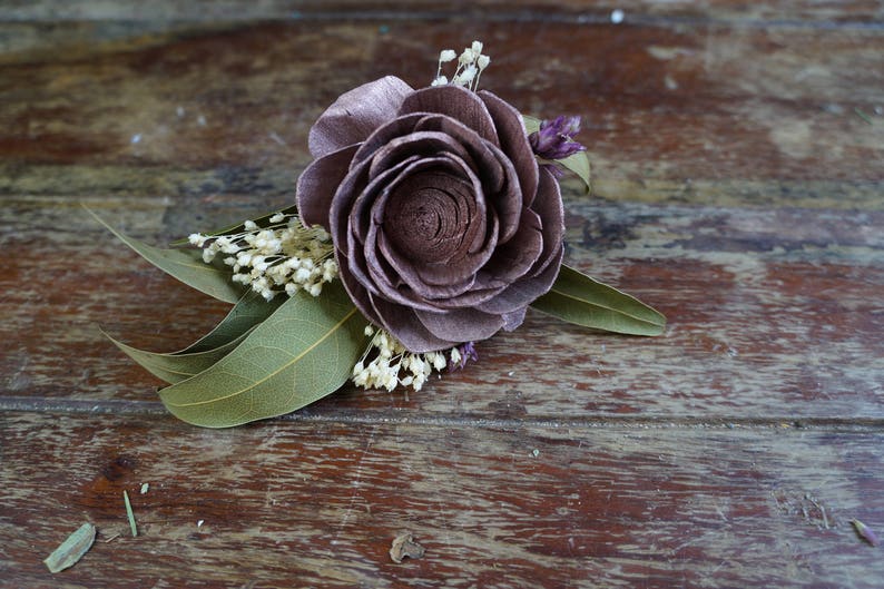Provencal Jardin Sola Flower Boutonniere Wood Flower Boutonniere