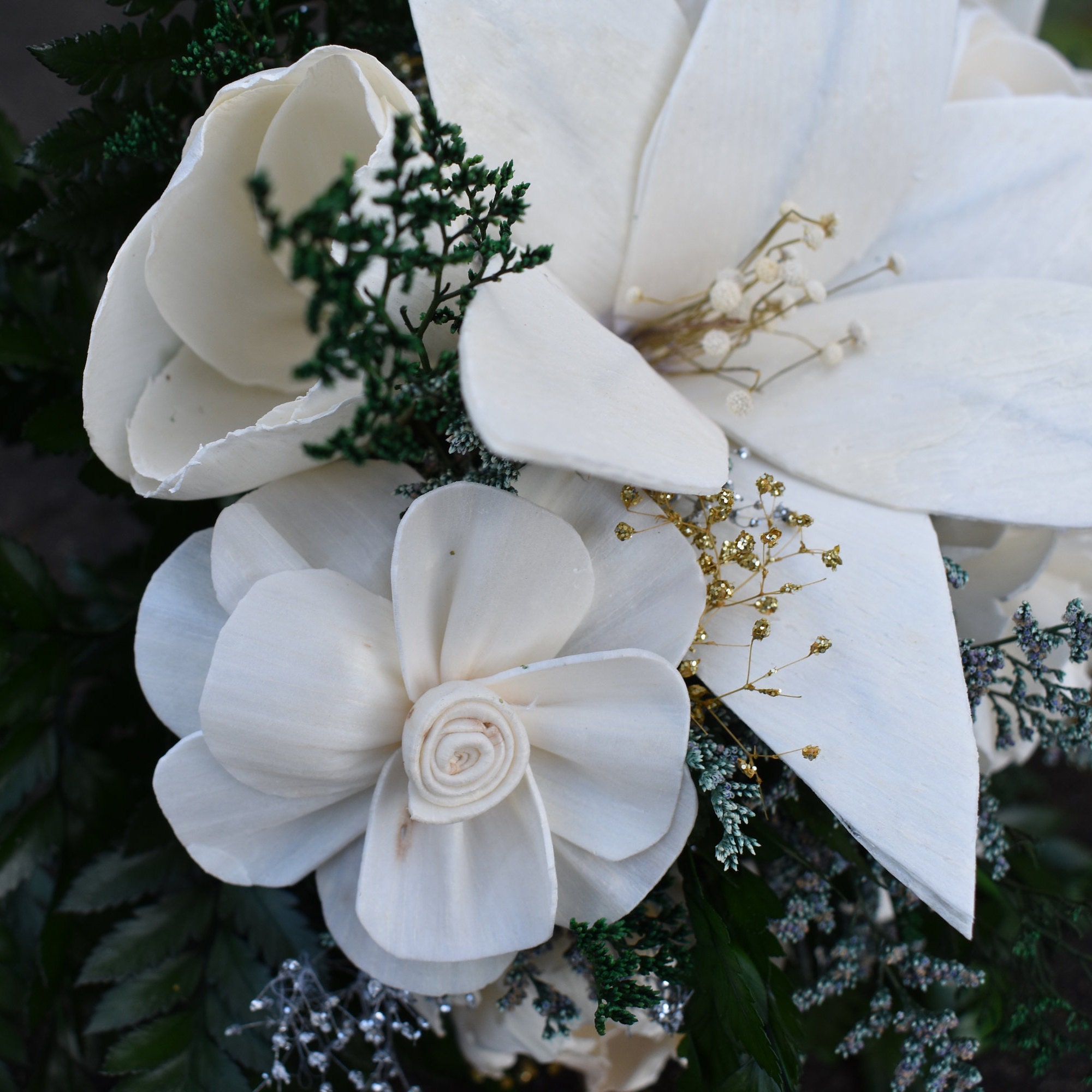 Lily Wood Wedding Sola Flower Bouquet "Lily L'Amour" - Thumbnail 7