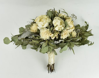 Ivory Wood Wedding Sola Flower Bouquet "Tuscan Charm"