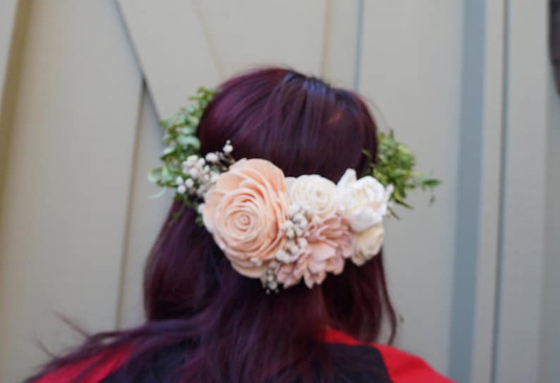 Fairy Queen Sola Flower Hair CrownHair Wreath Hair CircletFully CustomizableWood Flower Hair Accessory