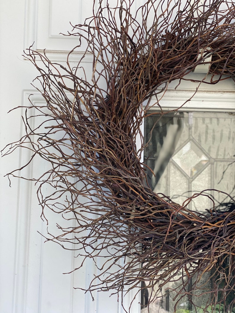 Dried Rustic Curly Willow Wreath Great for Fall or Halloween Etsy