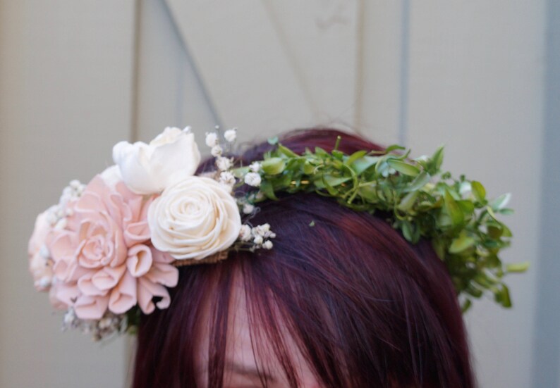 Fairy Queen Sola Flower Hair CrownHair Wreath Hair CircletFully CustomizableWood Flower Hair Accessory