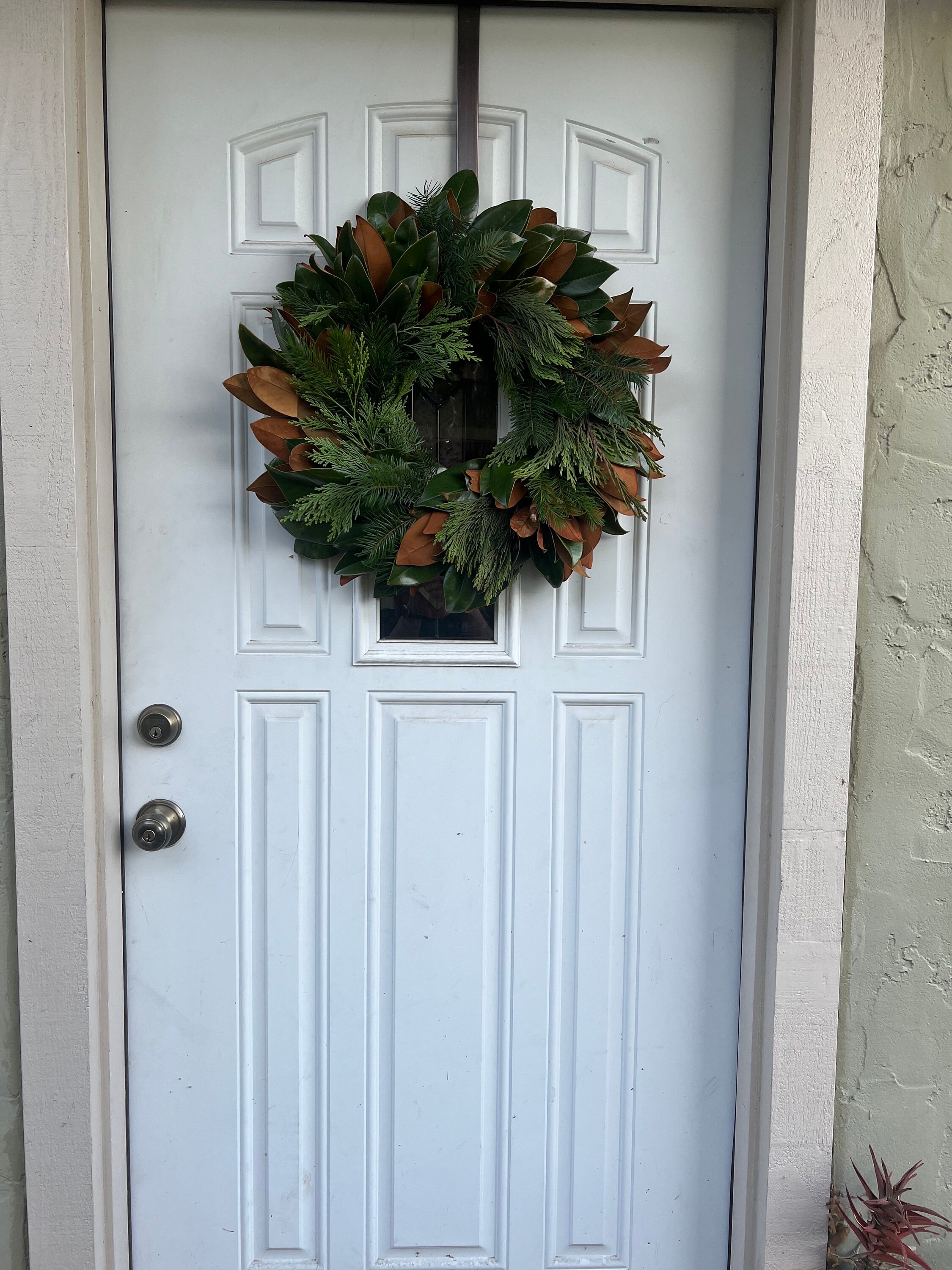 Fresh Magnolia, Cedar, and Fir Winter Greenery Wreath * available Nov- Jan* - Thumbnail 2