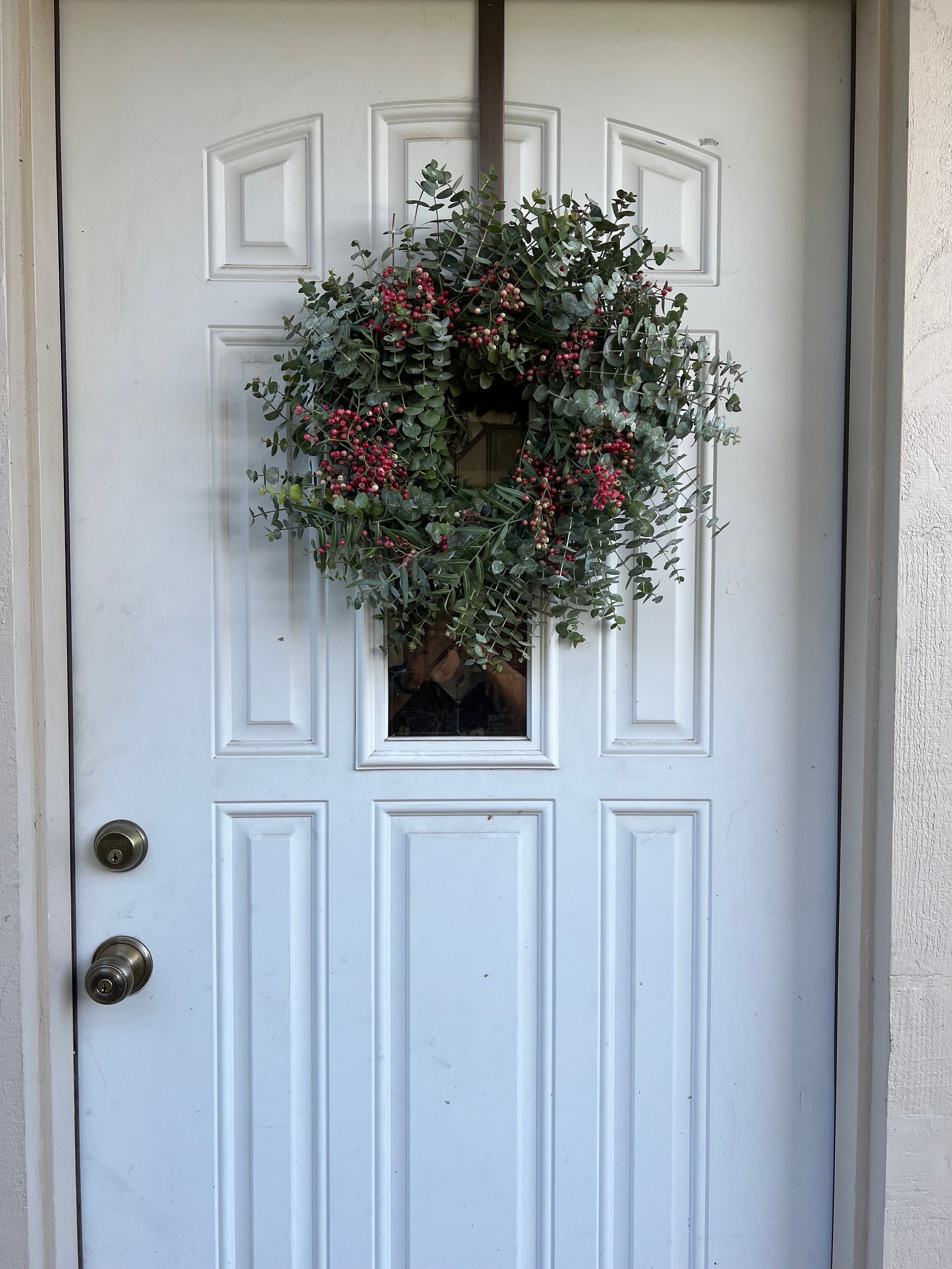 Fresh and Fragrant Wreath, Spiral Eucalyptus and Pepperberry Winter Christmas Greenery Wreath (available year round!) - Thumbnail 2