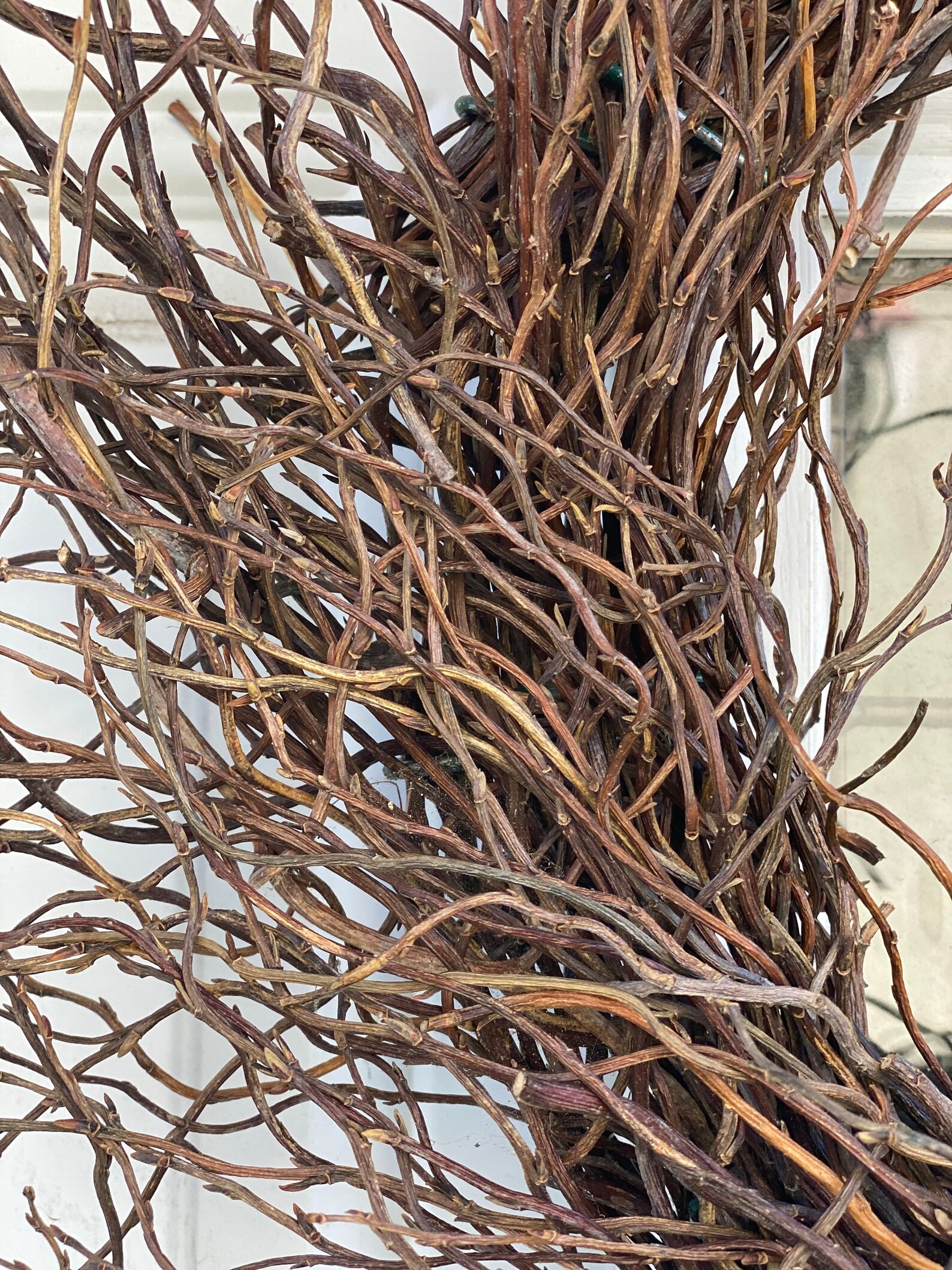 Curly Willow Wreath Dried Rustic Greenery Wreath Fall Etsy