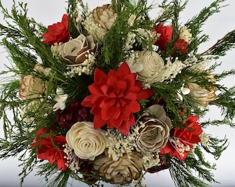 Rustic Christmas Winter Holiday Floral Arrangement