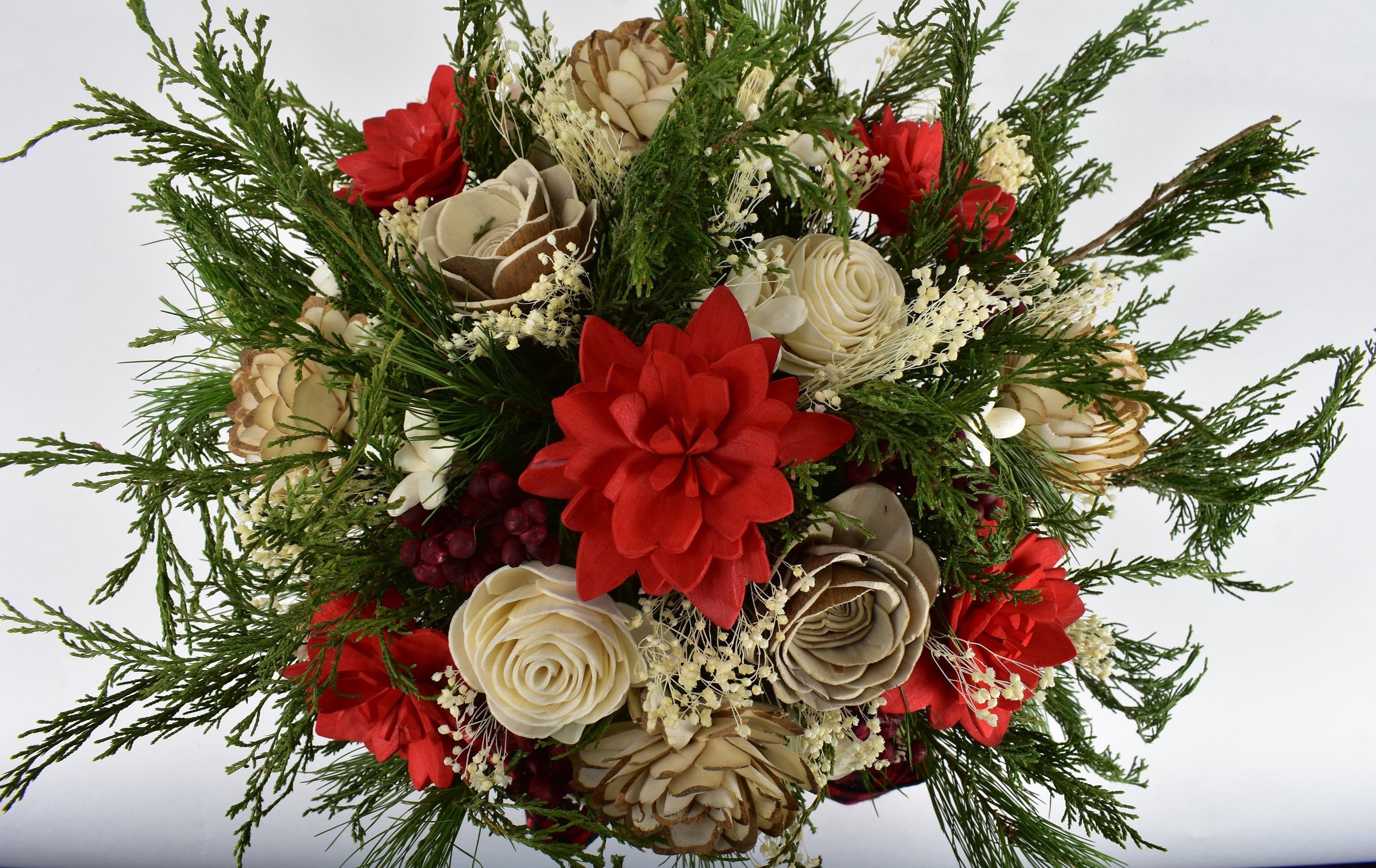 Rustic Christmas Winter Holiday Floral Arrangement 