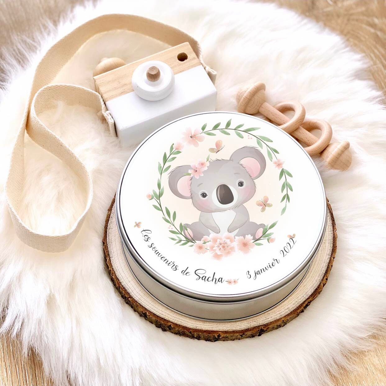 Boîte Souvenirs de Naissance Personnalisé/Cadeau Personnalisé Petit Koala
