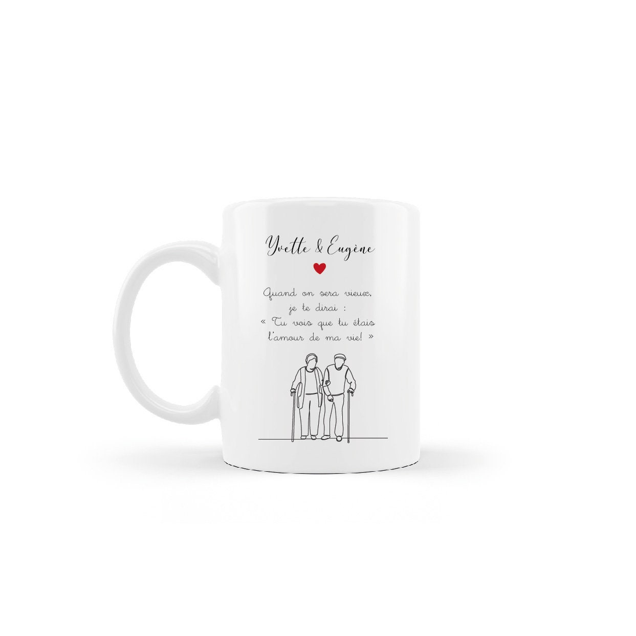 Mug Message Personnalisé Spécial Saint-Valentin/Grands-Parents L'amour de Ma Vie