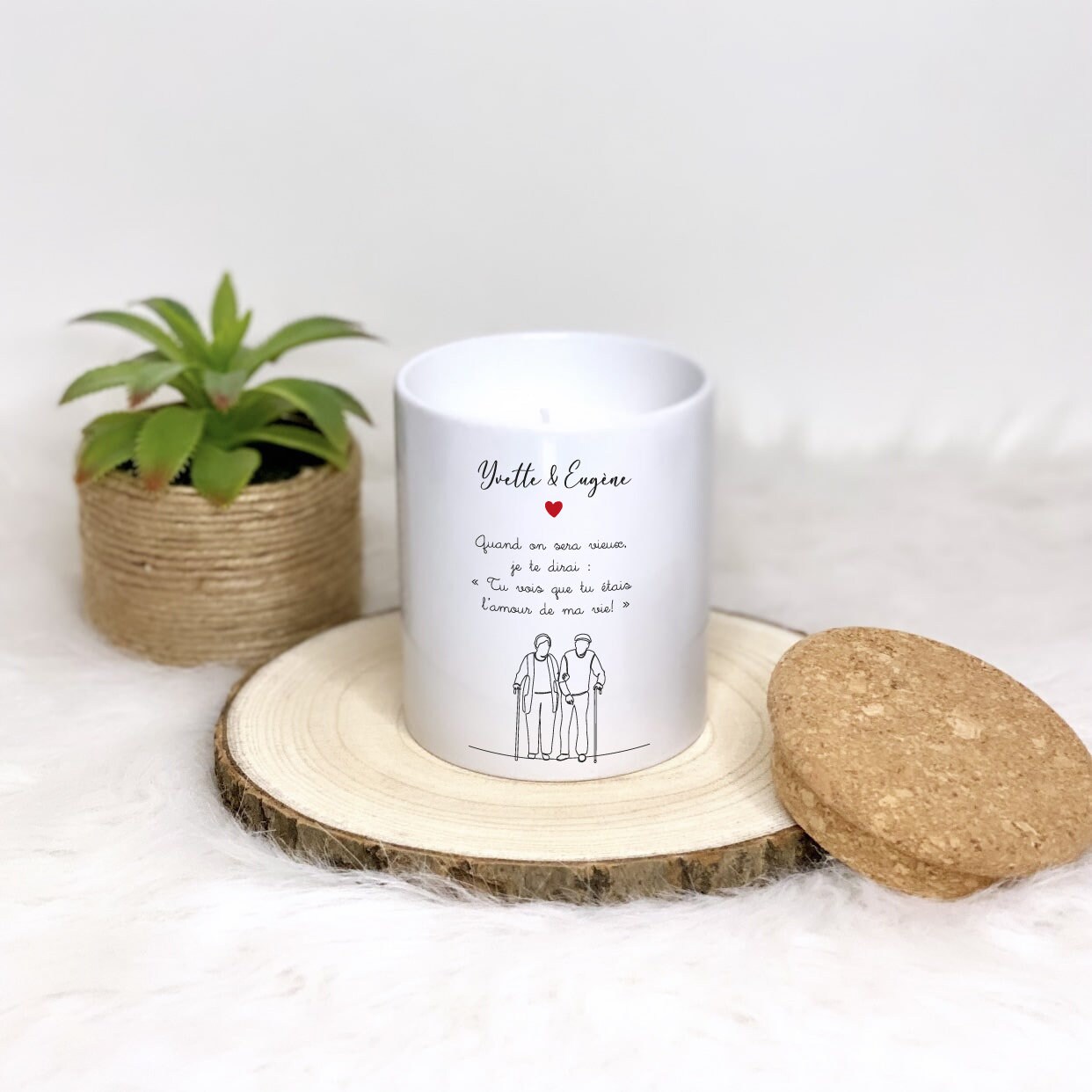 Bougie Message Personnalisé Spécial Saint-Valentin/Grands-Parents L'amour de Ma Vie