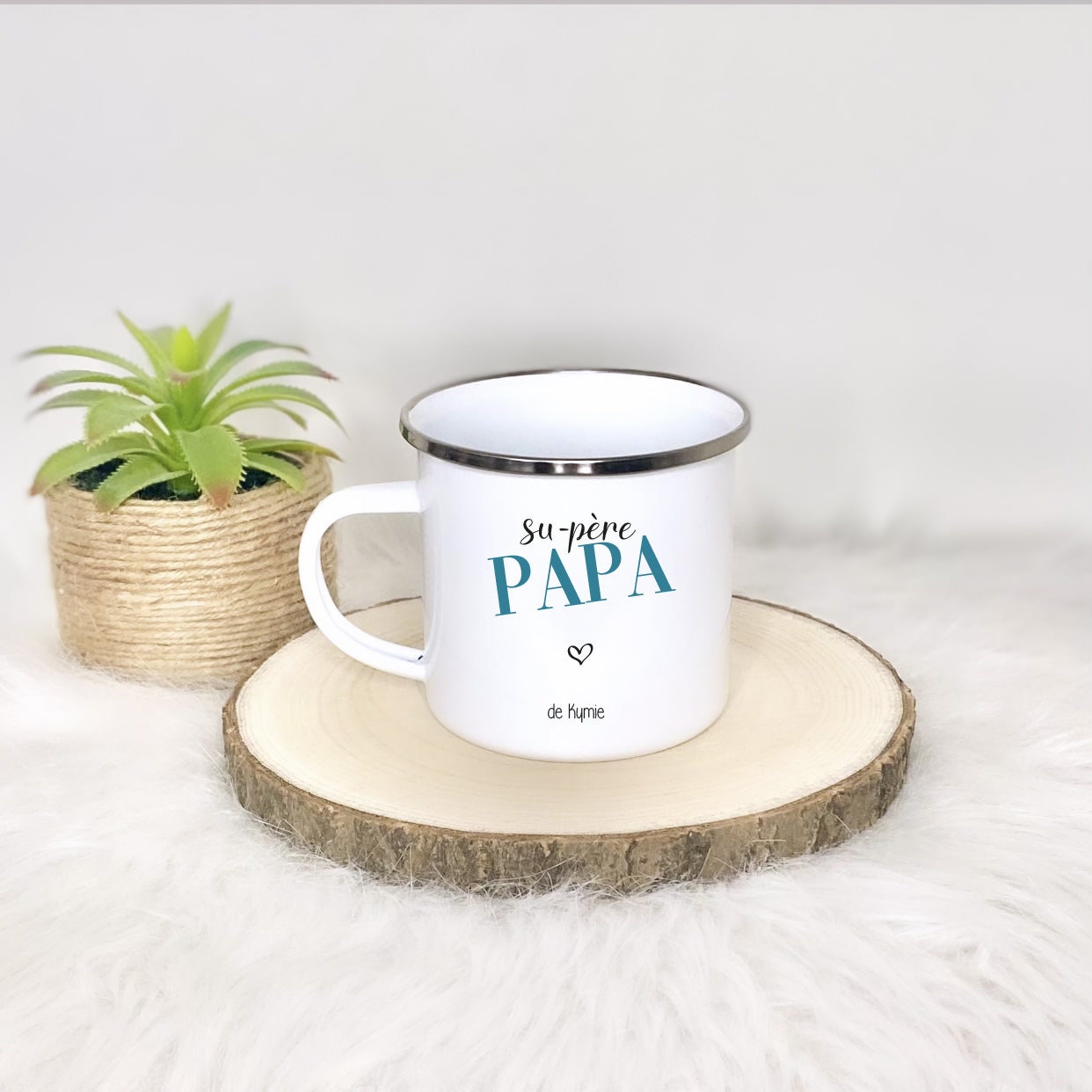 Tasse/Mug Émaillé Personnalisé Papa Su-Père Papa