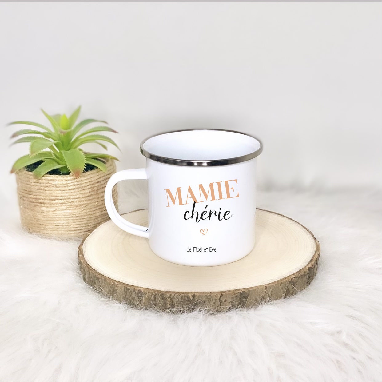 Tasse/Mug Émaillé Personnalisé Grand-Mère/Mamie Mamie Chérie