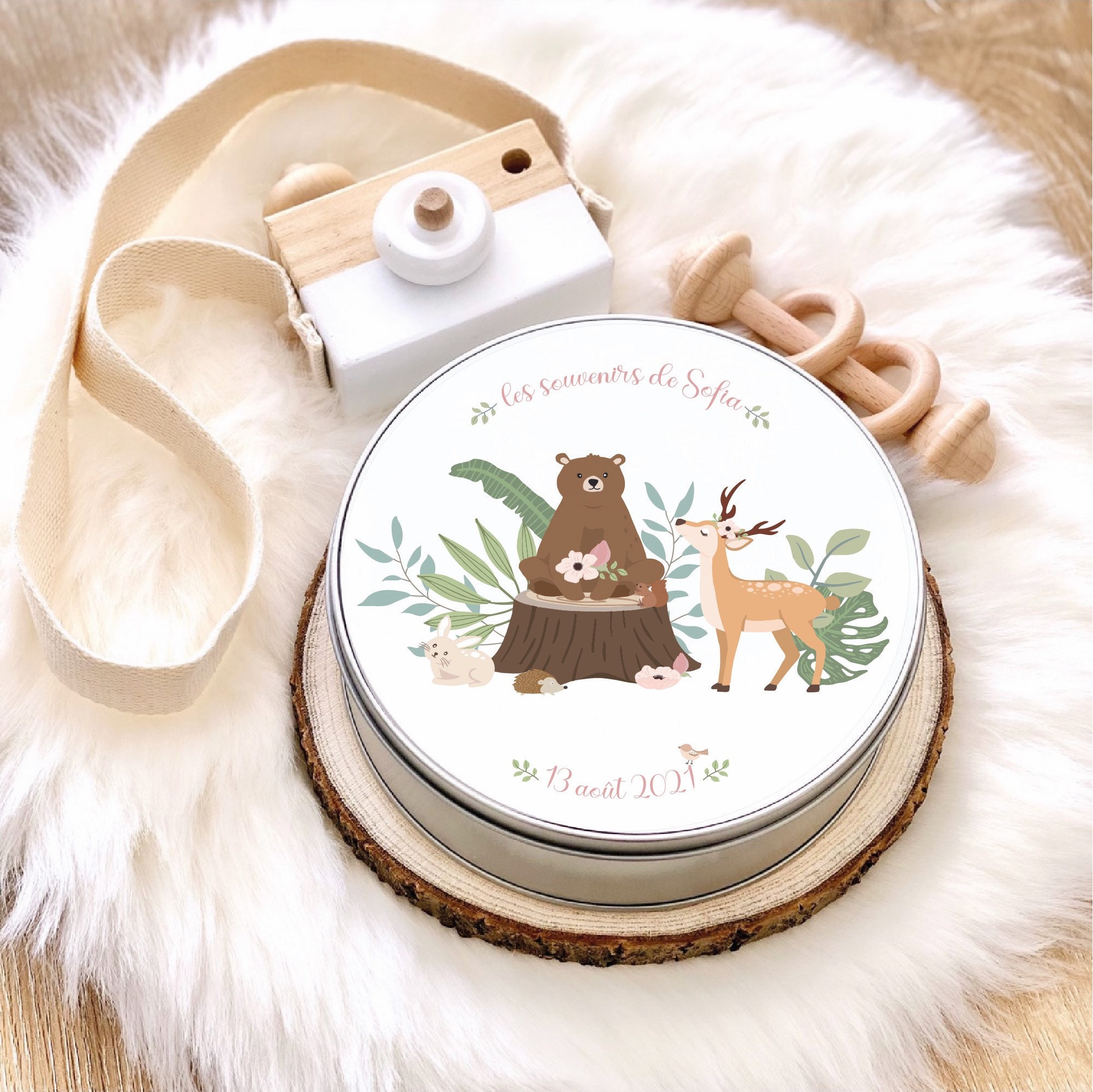 Boîte Souvenirs de Naissance Personnalisé/Cadeau Personnalisé Dans La Forêt