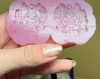 Molde de silicona para pendientes de gatito de anime