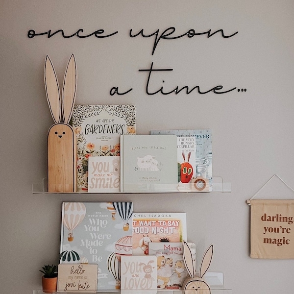 Script Once Upon A Time Sign For Nursery Or Playroom - Free 3-5 Business Day Shipping