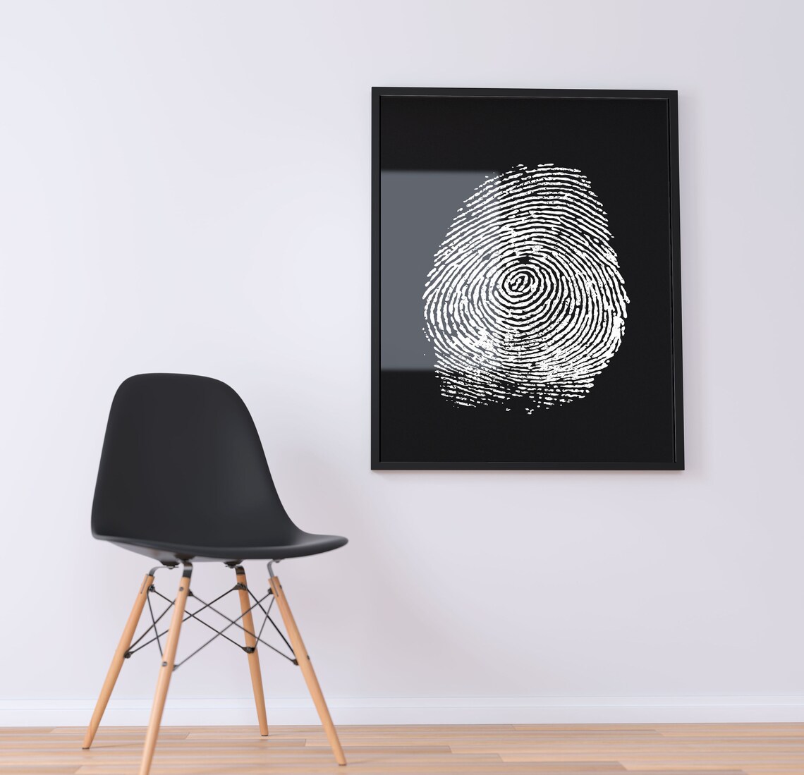 Fingerprint Wall Art Printable Wall Art Black and White Etsy