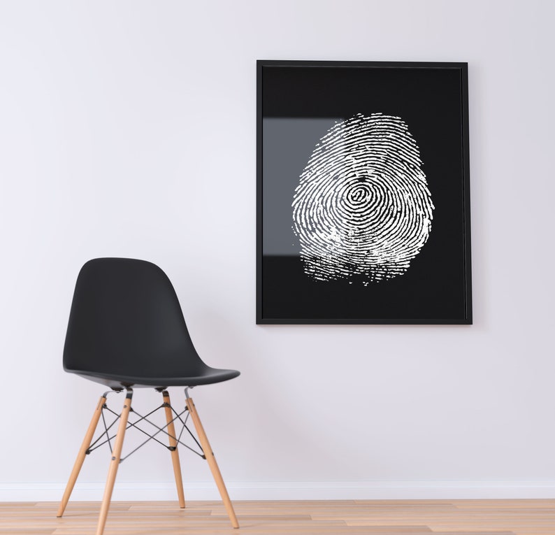 Fingerprint Wall Art Printable Wall Art Black and White Etsy