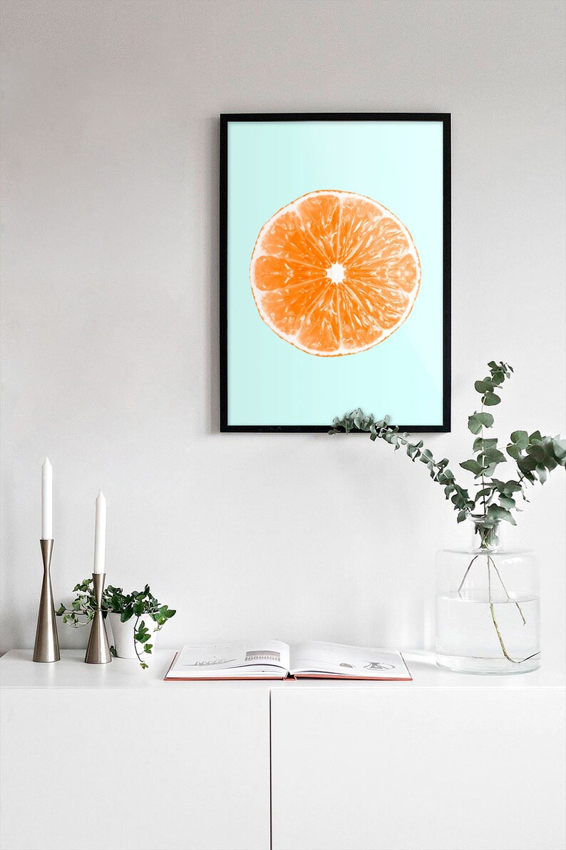 Citrus Kitchen Print Orange Slice Kitchen Wall Art Kitchen Etsy