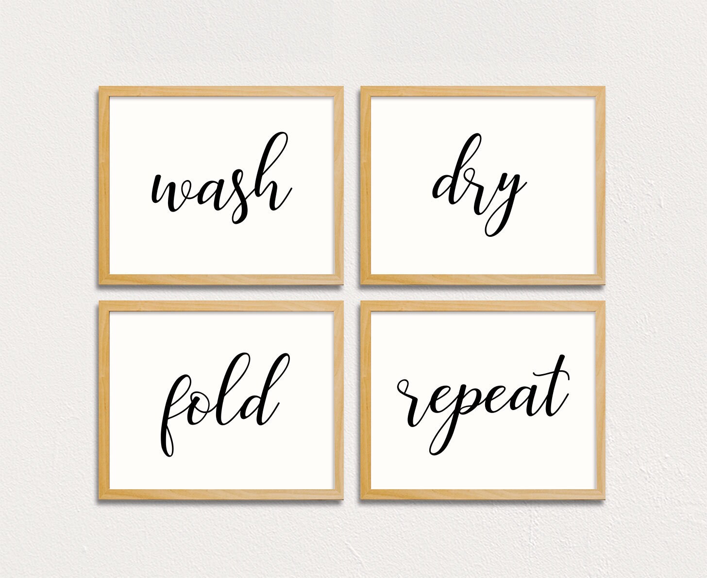 Wash dry fold repeat printables Laundry Room Printable Set of | Etsy