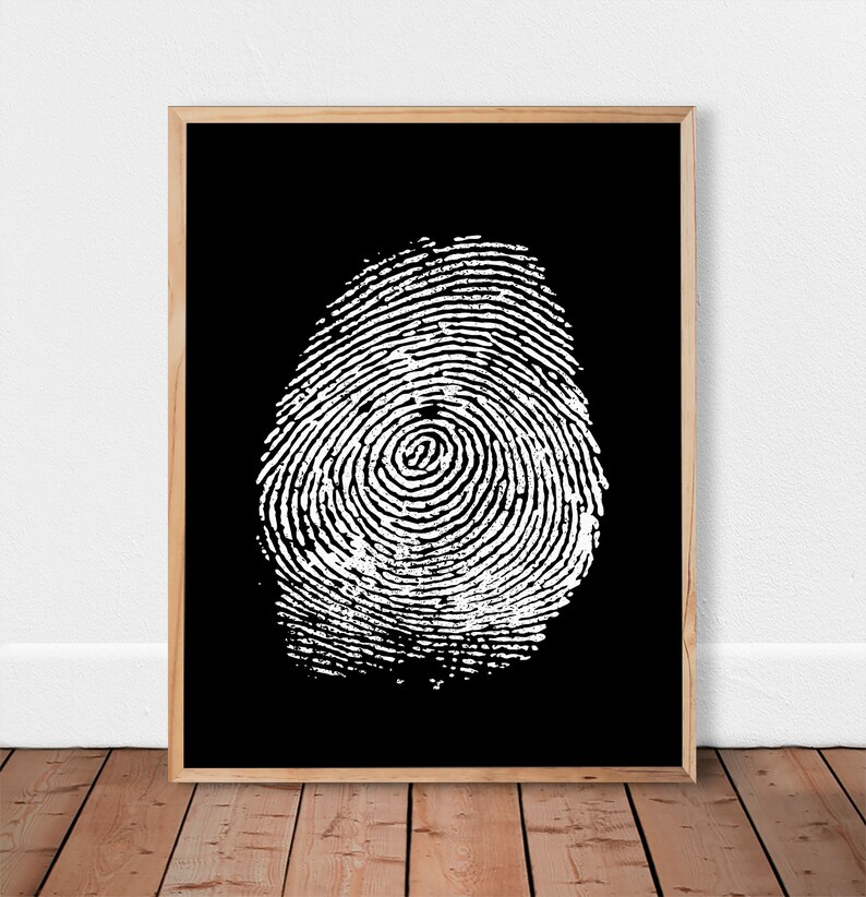 Fingerprint Wall Art Printable Wall Art Black and White Etsy