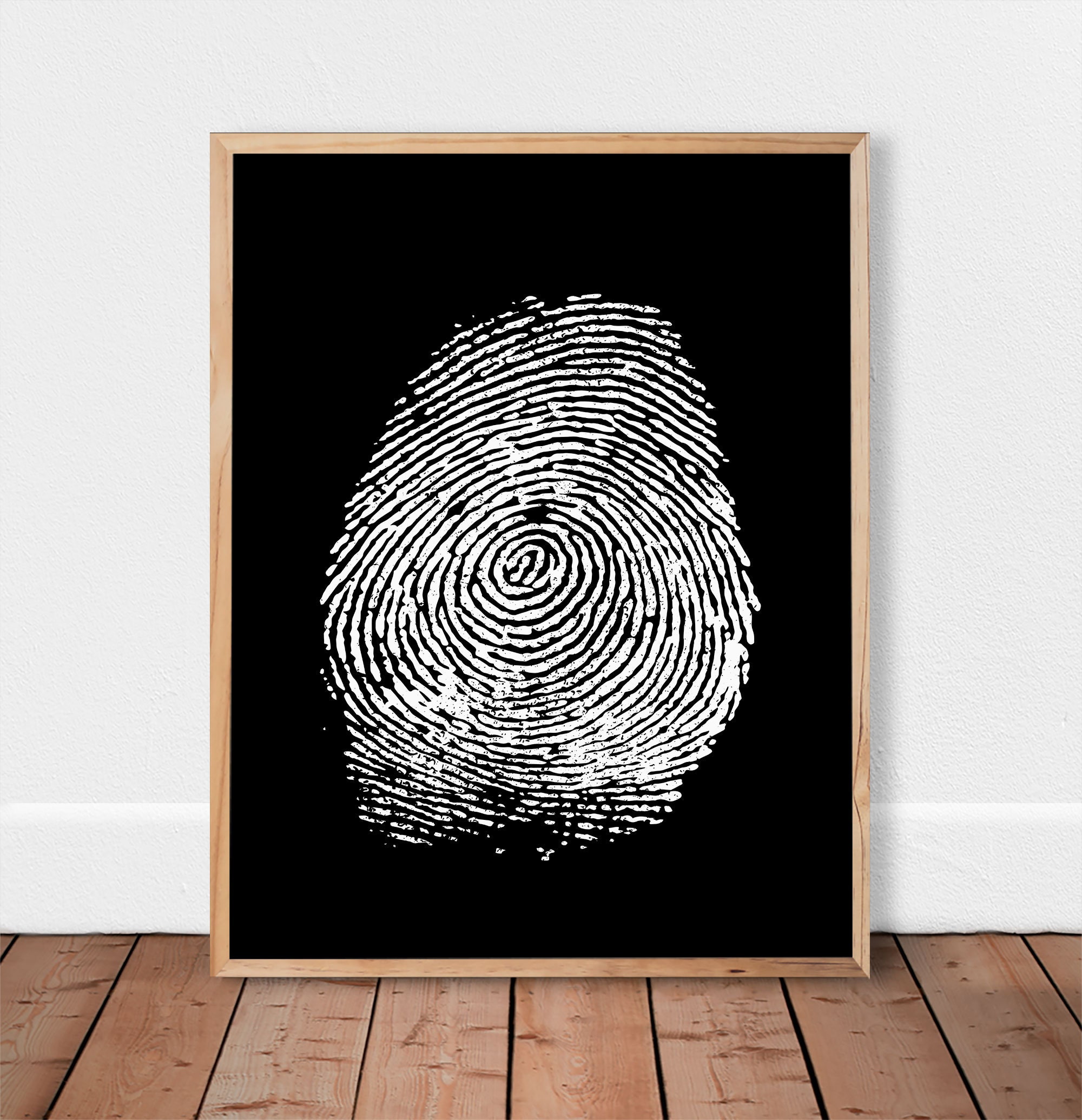 Fingerprint Wall Art Printable Wall Art Black and White Etsy