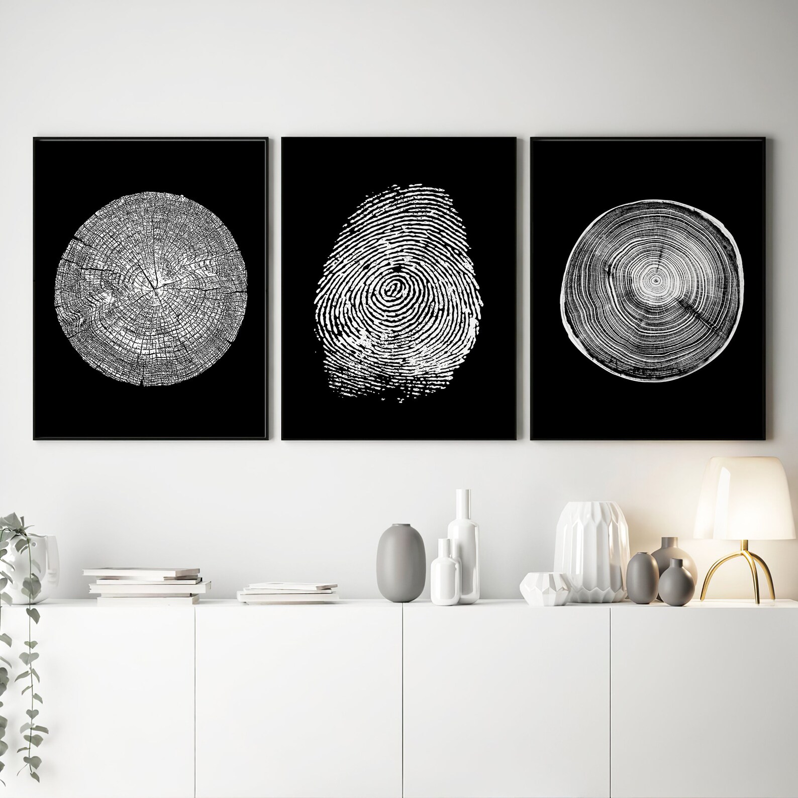Fingerprint Wall Art Printable Wall Art Black and White Etsy