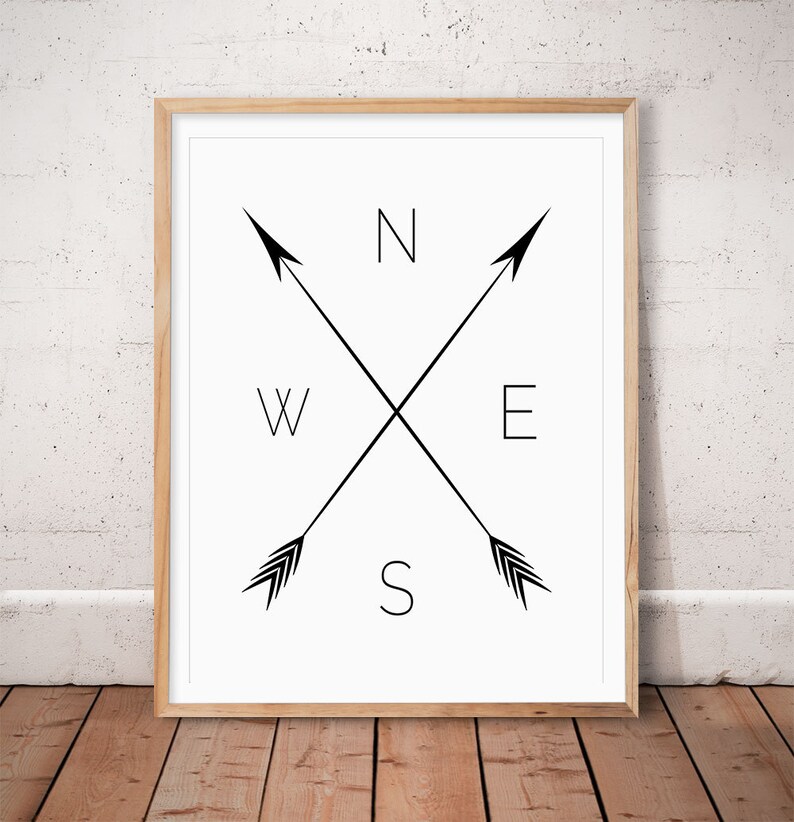 Compass Printable Wall Art Arrow Print NSWE Printable | Etsy
