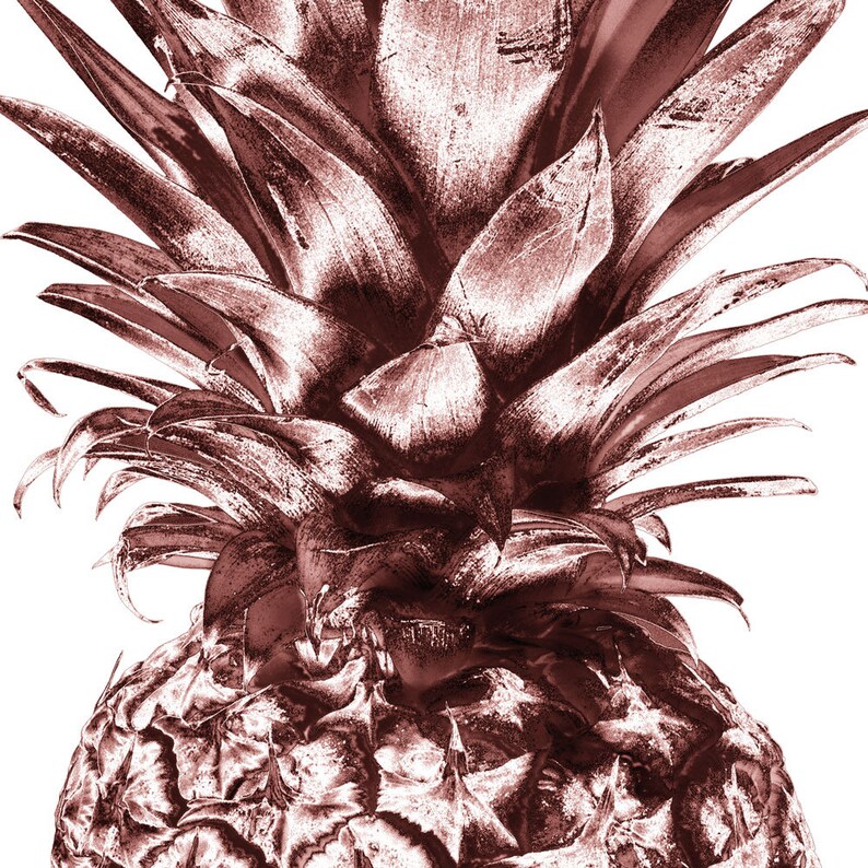 Rose Gold Decor Printable Wall Art Rose Gold Pineapple Rose Etsy