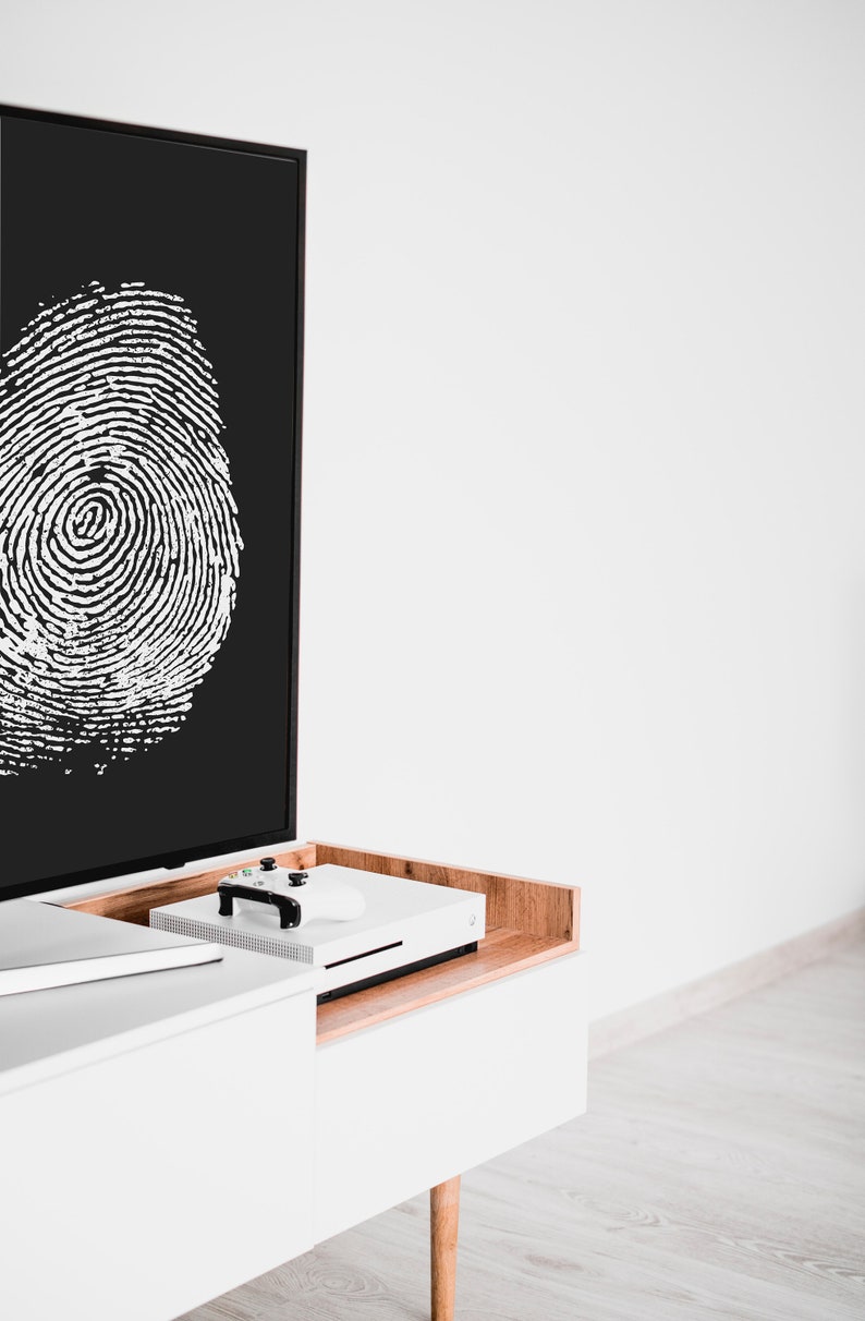 Fingerprint Wall Art Printable Wall Art Black and White Etsy