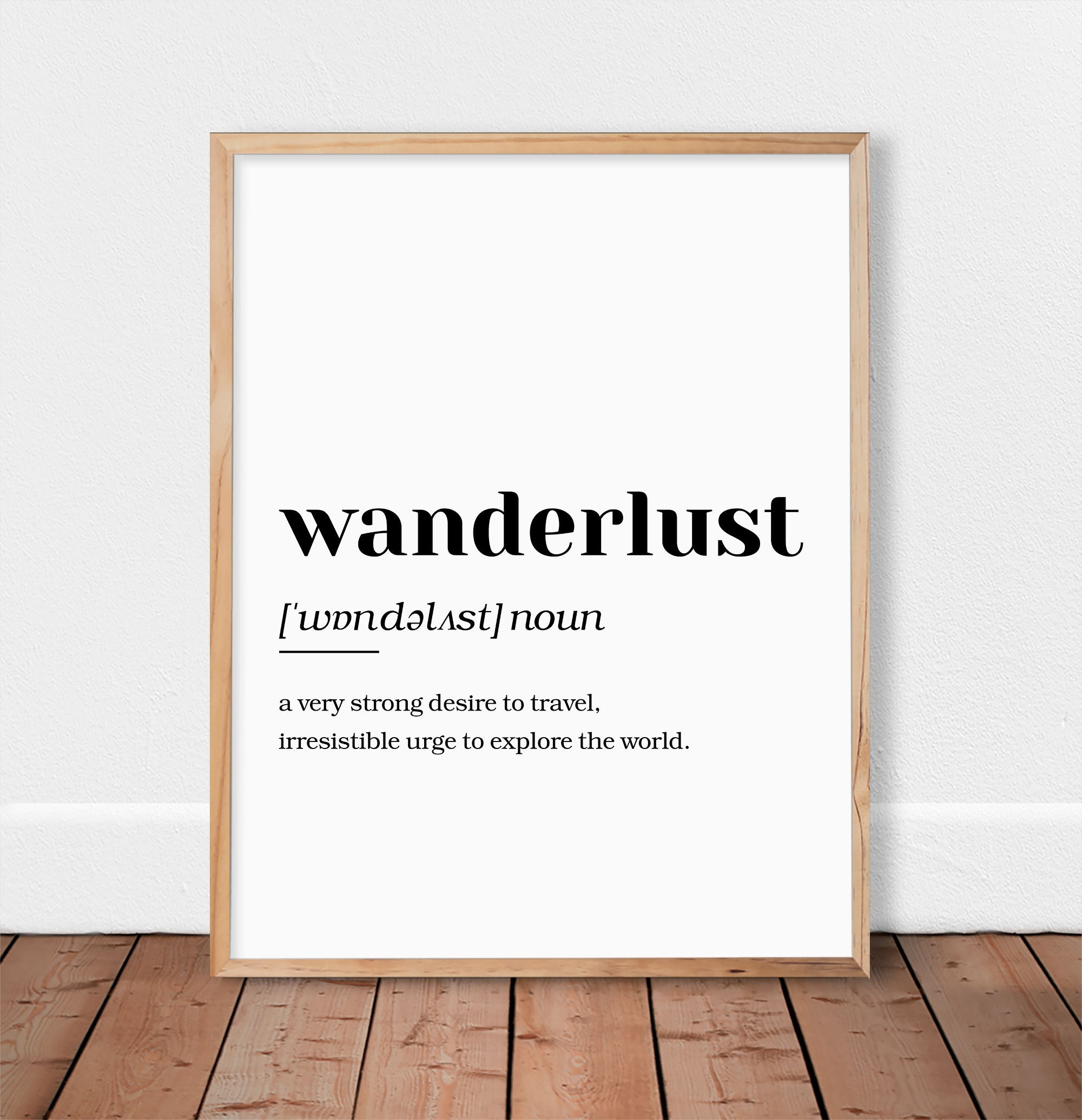 Wanderlust print Definition wall art Wanderlust definition Etsy
