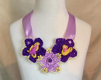 Crochet Girl's Princess Necklace & Bracelet