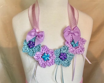Crochet Girl's Necklace, Girl's Necklace, Crochet