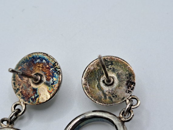 925 silver multi circle dangle pierced earrings - image 4