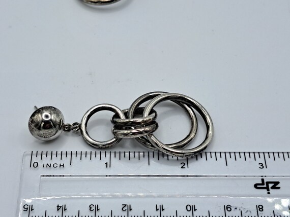 925 silver multi circle dangle pierced earrings - image 5