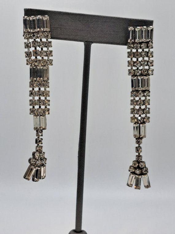 Pierced  rhinestone dangle earrings - image 7