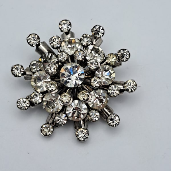 Rhinestone starburst brooch