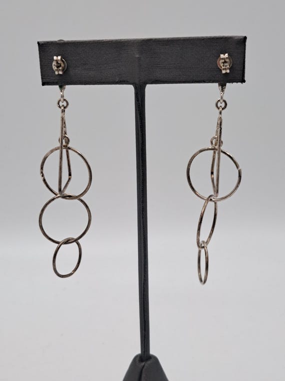 925 geometric dangle earrings - image 2