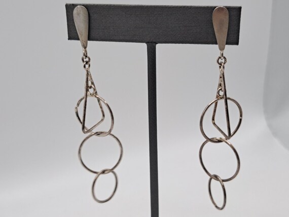 925 geometric dangle earrings - image 1