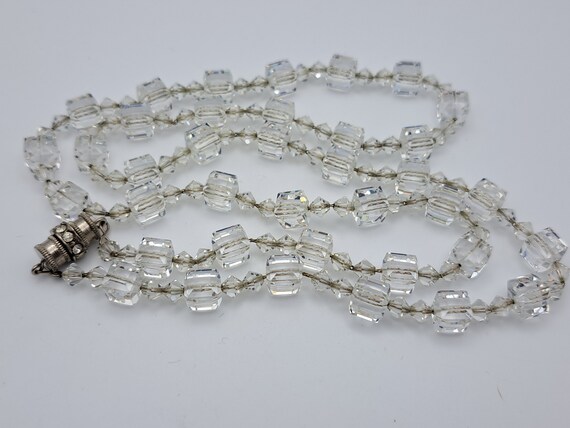 Long crystal necklace with rhinestone barrel clasp - image 6