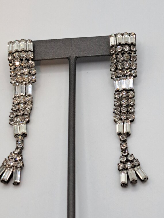 Pierced  rhinestone dangle earrings - image 9